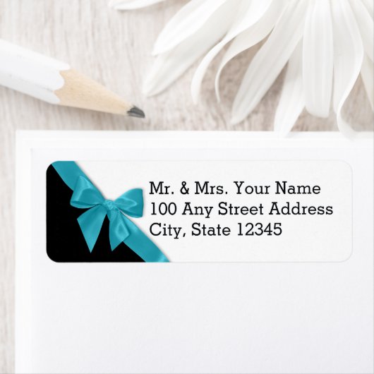 Peacock Blue Ribbon Bow (Insitu)