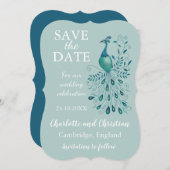 Peacock Blue Save the Date (Vorne/Hinten)