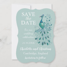 Peacock Blue Save the Date