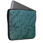 Peacock Blue Vintage Stickerei Laptopschutzhülle (Vorne Rechts)