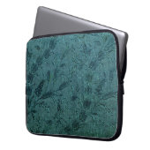 Peacock Blue Vintage Stickerei Laptopschutzhülle (Vorderseite Links)