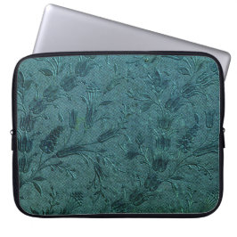 Peacock Blue Vintage Stickerei Laptopschutzhülle