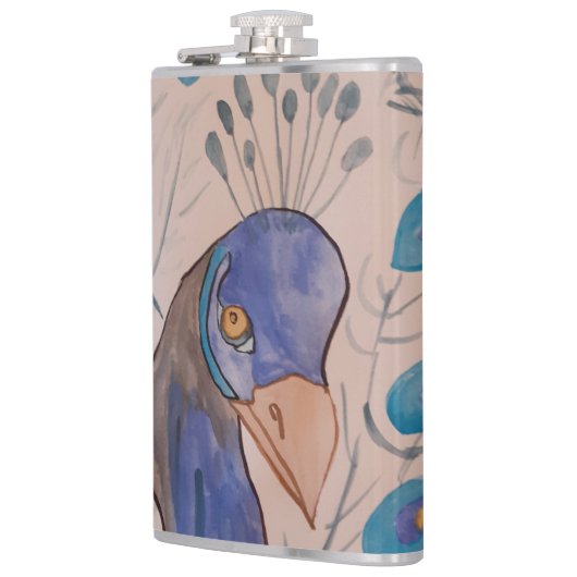 Peacock Blue Vinyl Wrap Flask Flachmann (Links)
