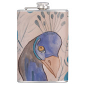 Peacock Blue Vinyl Wrap Flask Flachmann (Vorderseite)