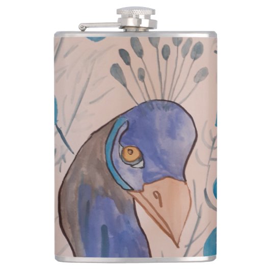 Peacock Blue Vinyl Wrap Flask Flachmann (Vorderseite)