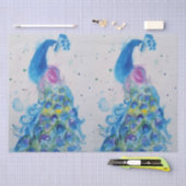Peacock Blue Watercolor Malerei Art Gewand Seidenpapier (Handwerk)