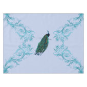 Peacock Blue Watercolor Tischdecke (Vorderseite (Horizontal))