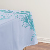 Peacock Blue Watercolor Tischdecke (Beispiel)