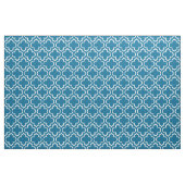 Peacock Blue, weißes marokkanisches Quatrefolie #6 Stoff (Fat Quarter (45,7 x 55,9 cm))