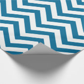 Peacock Blue White XL Zickzack ZigZag Muster Geschenkpapier (Ecke)