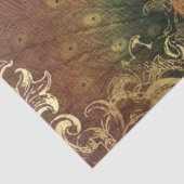 Peacock Blush Pink Peony Floral Gold Decoupage Seidenpapier (Ausschnitt)