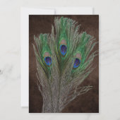 Peacock Boho Country Wood Rustic Wedding Einladung (Rückseite)