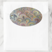 Peacock Bouquet Ovaler Aufkleber (Tasche)