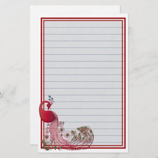 Peacock Briefpapier (Vorne/Hinten)