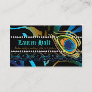Peacock Business Card Friseursalon Nail Wellness-C Visitenkarte
