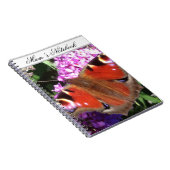 Peacock Butterfly and Buddleia Notebook Notizblock (Rechte Seite)