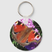 Peacock Butterfly and Buddleia Schlüsselanhänger (Rückseite)