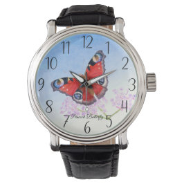 Peacock Butterfly Aquarellmalerei Armbanduhr