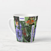 Peacock Butterfly Collage Latte Tasse (Linke Ecke)