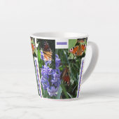 Peacock Butterfly Collage Latte Tasse (Rechte Ecke)
