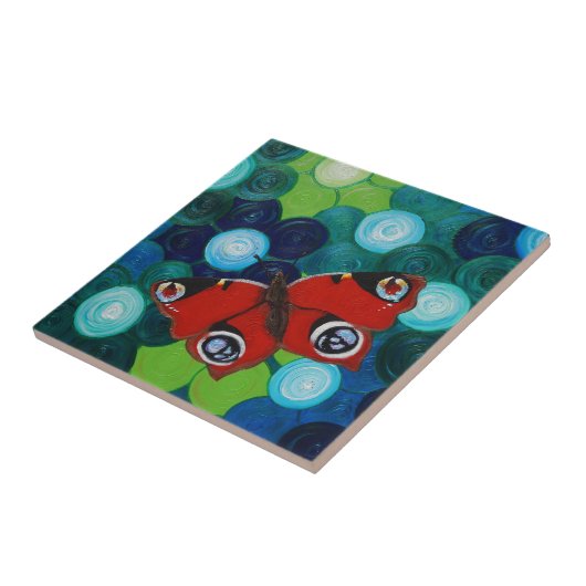 Peacock Butterfly-Malerei Fliese (Seite)