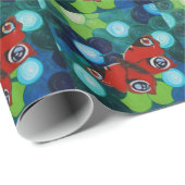Peacock Butterfly-Malerei Geschenkpapier (Rolleneckpunkt)