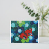 Peacock Butterfly-Malerei Postkarte (Stehend Vorderseite)