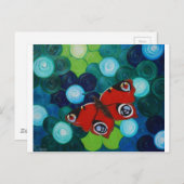 Peacock Butterfly-Malerei Postkarte (Vorne/Hinten)