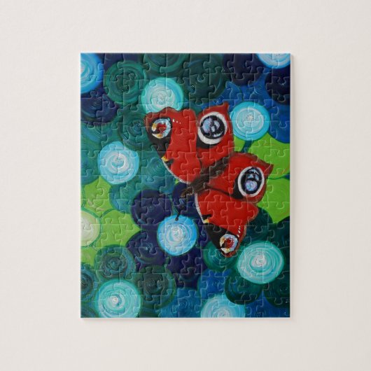 Peacock Butterfly-Malerei Puzzle (Vertikal)