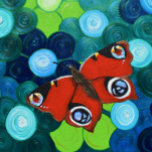 Peacock Butterfly-Malerei Puzzle<br><div class="desc">Acrylmalerei eines Pfauenschmetterlings auf abstraktem,  blumengeschmücktem Hintergrund.</div>