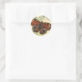 Peacock Butterfly Runder Aufkleber (Tasche)