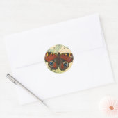 Peacock Butterfly Runder Aufkleber (Umschlag)