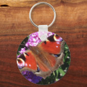 Peacock Butterfly und Buddleia Schlüsselanhänger (Vorderseite)