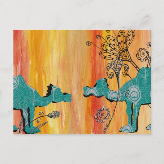Peacock Camels Postkarte (Vorderseite)