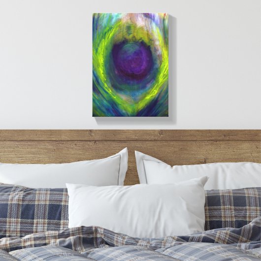 Peacock Canvas Print Leinwanddruck (Insitu (Schlafzimmer))