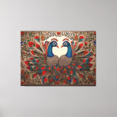 Peacock Canvas Prints: Authentische madhubanische  Leinwanddruck (Vorderseite)