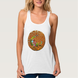 Peacock Celtic Deko Double Graphic Jeweled Tank Top