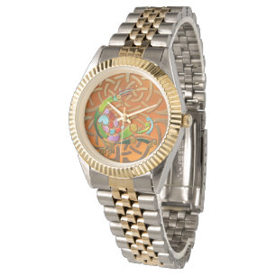 Peacock Celtic Deko Jeweled Armbanduhr