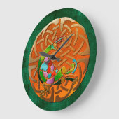 Peacock Celtic Deko Jeweled Große Wanduhr (Winkel)