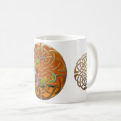 Peacock Celtic Deko Jeweled Kaffeetasse (VorderseiteRechts)