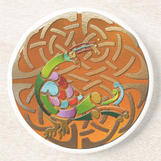 Peacock Celtic Deko Jeweled Untersetzer (Vorne)