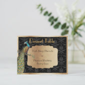 Peacock Champagne Dessert Candy Buffet Tafelschild Postkarte (Stehend Vorderseite)