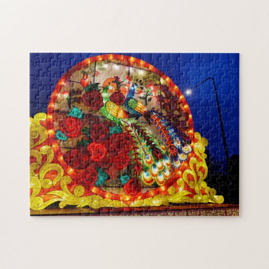 Peacock Chinese Lantern Jigsaw Puzzle (Horizontal)
