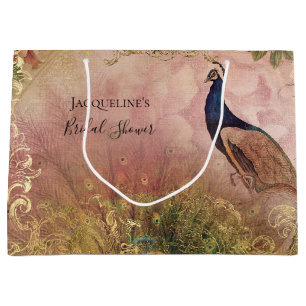 Peacock Chinoiserie Peony Brautparty Große Geschenktüte