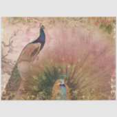 Peacock Chinoiserie Peony Floral Gold Seidenpapier (Vorderseite)