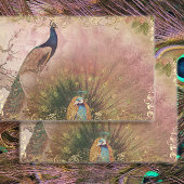 Peacock Chinoiserie Peony Floral Gold Seidenpapier