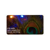 Peacock Christmas Feather Adressaufkleber (Vorne)
