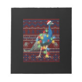 Peacock Christmas Lights Ugly Sweater Goat Lover Notizblock (Vorderseite)