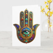 Peacock Color Flower Petals Hamsa Green Third Eye Karte (Gelbe Blume)