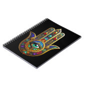Peacock Color Flower Petals Hamsa Green Third Eye Notizblock (Linke Seite)